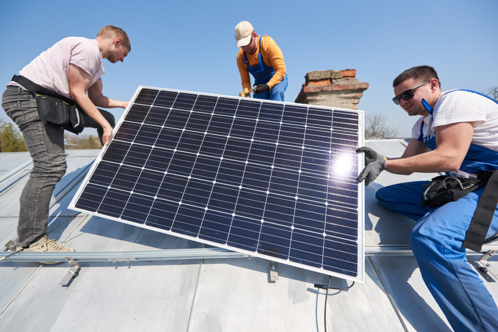 installing solar photovoltaic panel system on roof